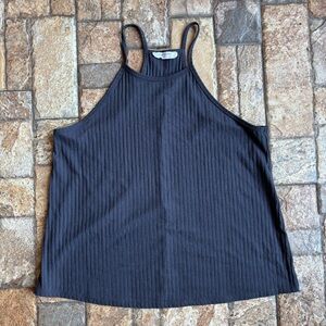 Dark Blue Ribbed Women's Tank Top